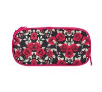 ESNAIUVCD Red Rose Garden Print Zipper Large Pencil Case,Durable Stationery Pencilcase Bag,Multifunctional Pencilcase Bag Penbag for School College Office Adult Girls and Boys
