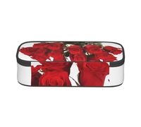 ESNAIUVCD Red Roses Printed Print Pencil Case for Kids,School Pen Bags Large Capacity Pencil Elementary School Pen Case Children Stationery Bags