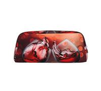 ESNAIUVCD Red Wine Glass Cheers Print Pencil Bag Zipper Large Pencil Bag Work Travel - Multifunctional Pencil Case,Makeup Bag