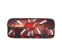 ESNAIUVCD Red Wine Glass Cheers Print Pencil Case for Kids,School Pen Bags Large Capacity Pencil Elementary School Pen Case Children Stationery Bags