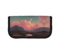 ESNAIUVCD River and The Great Sky Print Pencil Case Big Capacity Pencil Bag Makeup Pouch Durable Students Stationery with Double Zipper for School/Office