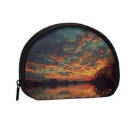 ESNAIUVCD River and The Great Sky Print Portable Mini Storage Bag Shell Shaped Wallet Small Coin Wallet Shell Storage Bag