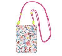 ESNAIUVCD Romantic Fancy Floral Birds Butterfly Print Carry A Mobile Phone Bag Diagonally,Crossbody Bag,Suitable for Carrying Mobile Phone Change, Etc