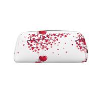 ESNAIUVCD Romantic Hearts Leaves Tree Print Pencil Bag Zipper Large Pencil Bag Work Travel - Multifunctional Pencil Case,Makeup Bag