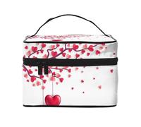 ESNAIUVCD Romantic Hearts Leaves Tree Print Toiletry Bag Large Cosmetic Bag Travel Makeup Bag Organizer for Women