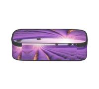 ESNAIUVCD Romantic Purple Lavender Print Pencil Case for Kids,School Pen Bags Large Capacity Pencil Elementary School Pen Case Children Stationery Bags