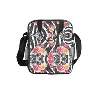 ESNAIUVCD Roses Flower Floral Zebra Stripes Print Men Women Transparent Pvc Shopping Bag Waterproof See Through Bag,With Handles For Lunch