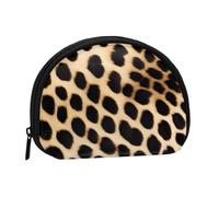 ESNAIUVCD Rough Leopard Printed Print Portable Mini Storage Bag Shell Shaped Wallet Small Coin Wallet Shell Storage Bag