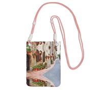 ESNAIUVCD Rural Street Green Print Carry A Mobile Phone Bag Diagonally,Crossbody Bag,Suitable for Carrying Mobile Phone Change, Etc
