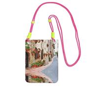 ESNAIUVCD Rural Street Green Print Carry A Mobile Phone Bag Diagonally,Crossbody Bag,Suitable for Carrying Mobile Phone Change, Etc