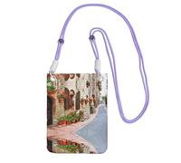 ESNAIUVCD Rural Street Green Print Carry A Mobile Phone Bag Diagonally,Crossbody Bag,Suitable for Carrying Mobile Phone Change, Etc