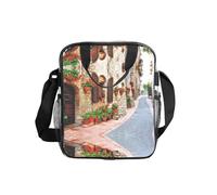 ESNAIUVCD Rural Street Green Print Men Women Transparent Pvc Shopping Bag Waterproof See Through Bag,With Handles For Lunch