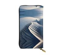 ESNAIUVCD Sand Dune Ripples Print Genuine Leather Women's,Men's Wallets,Multi-Functionclutch Purse,Zip Around Large Travel â€‹Mobile Phone Long â€‹Money Purses
