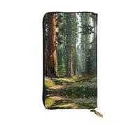 ESNAIUVCD Sequoia Forest Print Genuine Leather Women's,Men's Wallets,Multi-Functionclutch Purse,Zip Around Large Travel â€‹Mobile Phone Long â€‹Money Purses