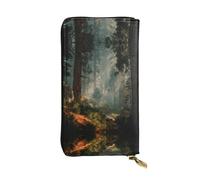 ESNAIUVCD Sequoia Forest Print Genuine Leather Women's,Men's Wallets,Multi-Functionclutch Purse,Zip Around Large Travel â€‹Mobile Phone Long â€‹Money Purses
