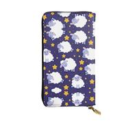 ESNAIUVCD Sheep Print Genuine Leather Women's,Men's Wallets,Multi-Functionclutch Purse,Zip Around Large Travel â€‹Mobile Phone Long â€‹Money Purses