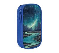 ESNAIUVCD Sky Mountains and Rivers Print Pencil Case Coin Key Card Bag Purse Large Pen Pouch for Kids Boys School Office