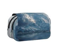 ESNAIUVCD Snow Mountain Cloud Sea Print Large Capacity Double Layer Pen Bag,Suitable for Boys, Girls and Adults,This Office Pen Bag with Compartment Design