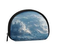 ESNAIUVCD Snow Mountain Cloud Sea Print Portable Mini Storage Bag Shell Shaped Wallet Small Coin Wallet Shell Storage Bag