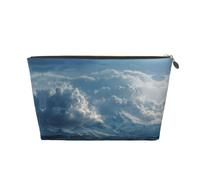 ESNAIUVCD Snow Mountain Cloud Sea Print Travel Makeup Bag Organizer Leather - Travel Toiletry Bag for Women & Men, Organizing Pouches for Purse with Zipper