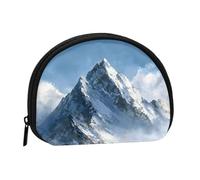 ESNAIUVCD Snow Mountain Print Portable Mini Storage Bag Shell Shaped Wallet Small Coin Wallet Shell Storage Bag