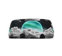 ESNAIUVCD Space and Moon Print Pencil Bag Zipper Large Pencil Bag Work Travel - Multifunctional Pencil Case,Makeup Bag