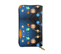 ESNAIUVCD Space Galaxy Print Genuine Leather Women's,Men's Wallets,Multi-Functionclutch Purse,Zip Around Large Travel Mobile Phone Long Money Purses