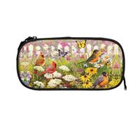ESNAIUVCD Sparrow Birds Sing Print Zipper Large Pencil Case,Durable Stationery Pencilcase Bag,Multifunctional Pencilcase Bag Penbag for School College Office Adult Girls and Boys