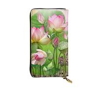 ESNAIUVCD Spirit of The Lotus Print Genuine Leather Women's,Men's Wallets,Multi-Functionclutch Purse,Zip Around Large Travel â€‹Mobile Phone Long â€‹Money Purses