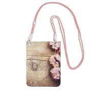 ESNAIUVCD Spring Blossom On Wooden Table Print Carry A Mobile Phone Bag Diagonally,Crossbody Bag,Suitable For Carrying Mobile Phone Change, Etc