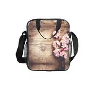 ESNAIUVCD Spring Blossom On Wooden Table Print Men Women Transparent Pvc Shopping Bag Waterproof See Through Bag,With Handles For Lunch