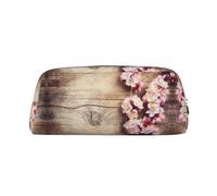 ESNAIUVCD Spring Blossom On Wooden Table Print Pencil Bag Zipper Large Pencil Bag Work Travel - Multifunctional Pencil Case,Makeup Bag