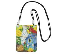 ESNAIUVCD Spring Summer Birds Print Carry A Mobile Phone Bag Diagonally,Crossbody Bag,Suitable For Carrying Mobile Phone Change, Etc