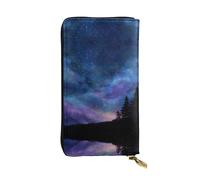 ESNAIUVCD Starry Sky Print Genuine Leather Women's,Men's Wallets,Multi-Functionclutch Purse,Zip Around Large Travel â€‹Mobile Phone Long â€‹Money Purses
