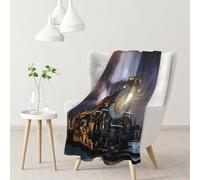 ESNAIUVCD Steam Train Print Soft Cozy Fleece Plush Warm Flannel Bedding Blanket For Girls Kids Adults Couch Travel 40x30inch(102x76cm)