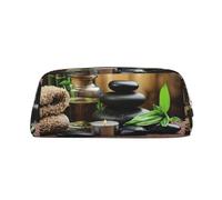 ESNAIUVCD Stones and Spa Oil On The Wood Near A Pond Print Pencil Bag Zipper Large Pencil Bag Work Travel - Multifunctional Pencil Case,Makeup Bag
