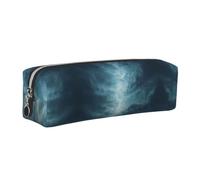 ESNAIUVCD Storm Print Leather Pencil Case Zippered Pouch Portable Large Capacity Stationery Organizer Cosmetic Bag for School Office(2pcs)