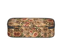 ESNAIUVCD Striped Leopard Print Pencil Case for Kids,School Pen Bags Large Capacity Pencil Elementary School Pen Case Children Stationery Bags