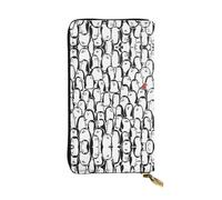 ESNAIUVCD Stylish Crowd of Penguins Print Genuine Leather Women's,Men's Wallets,Multi-Functionclutch Purse,Zip Around Large Travel â€‹Mobile Phone Long â€‹Money Purses