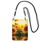 ESNAIUVCD Sunflower Field On Bright Sunshine Print Carry A Mobile Phone Bag Diagonally,Crossbody Bag,Suitable for Carrying Mobile Phone Change, Etc