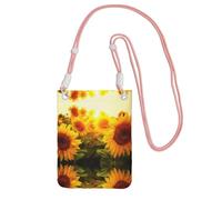 ESNAIUVCD Sunflower Field On Bright Sunshine Print Carry A Mobile Phone Bag Diagonally,Crossbody Bag,Suitable for Carrying Mobile Phone Change, Etc