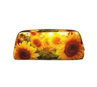 ESNAIUVCD Sunflower Field On Bright Sunshine Print Pencil Bag Zipper Large Pencil Bag Work Travel - Multifunctional Pencil Case,Makeup Bag