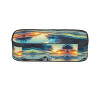 ESNAIUVCD Sunset Beach Print Pencil Case for Kids,School Pen Bags Large Capacity Pencil Elementary School Pen Case Children Stationery Bags