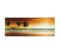 ESNAIUVCD Sunset Coconut Trees On The Beach Print Extra Large Gaming Office Mouse Pad (31.5" X 11.8") â€“ Print, Premium Anti-Slip Desk Mat With Durable Stitched Edges