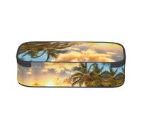 ESNAIUVCD Sunset Hawaiian Palm Tree Print Pencil Case for Kids,School Pen Bags Large Capacity Pencil Elementary School Pen Case Children Stationery Bags