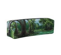 ESNAIUVCD Swamp Scenery Print Leather Pencil Case Zippered Pouch Portable Large Capacity Stationery Organizer Cosmetic Bag for School Office(2pcs)
