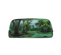 ESNAIUVCD Swamp Scenery Print Pencil Bag Zipper Large Pencil Bag Work Travel - Multifunctional Pencil Case,Makeup Bag