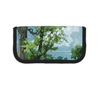 ESNAIUVCD Swamp Scenery Print Pencil Case Big Capacity Pencil Bag Makeup Pouch Durable Students Stationery with Double Zipper for School/Office