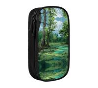 ESNAIUVCD Swamp Scenery Print Pencil Case Coin Key Card Bag Purse Large Pen Pouch for Kids Boys School Office