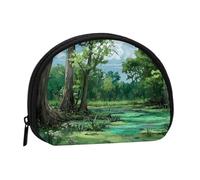 ESNAIUVCD Swamp Scenery Print Portable Mini Storage Bag Shell Shaped Wallet Small Coin Wallet Shell Storage Bag
